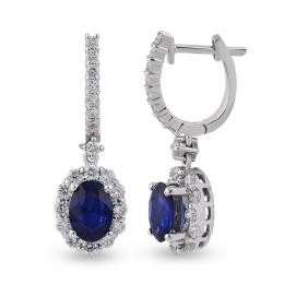 0,70ct Diamond Sapphire Earrings